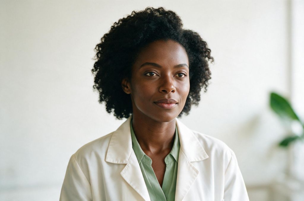 Médica no consultório